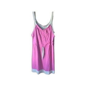 Lauren Conrad Dress Size M Pink Gray Color Block Sundress Strappy Layered Look